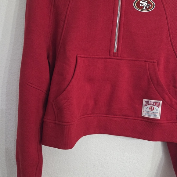 NWT Women's San Francisco 49ers Lululemon Scuba Half-Zip Hoodie Medium/Large Red - Picture 4 of 13